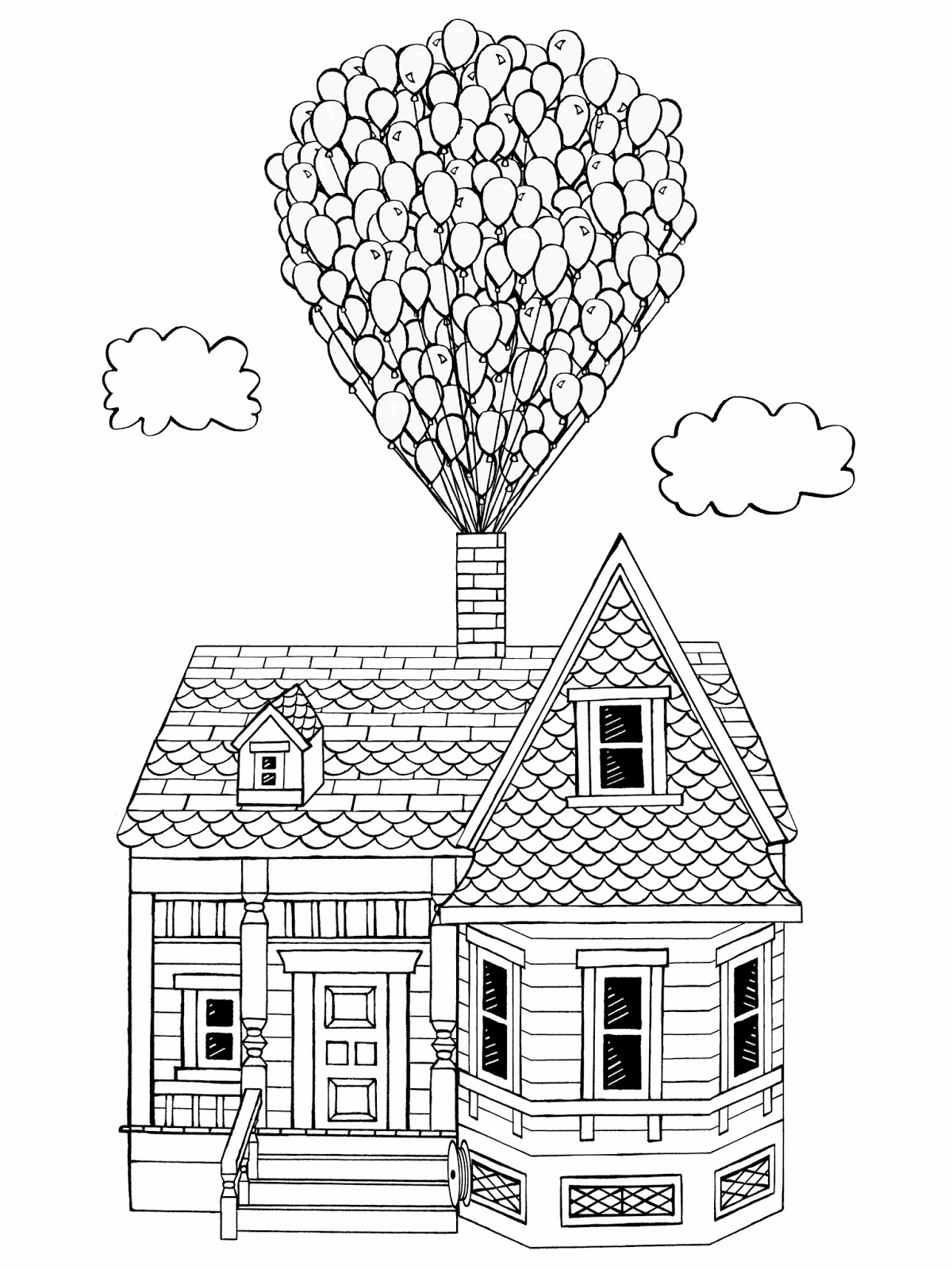 Up House Coloring Page Sketch Coloring Page